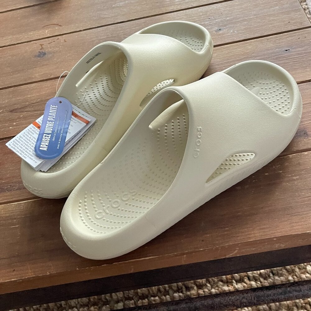 CROCS Mellow Recovery Slide - Size 11 - Color Bone